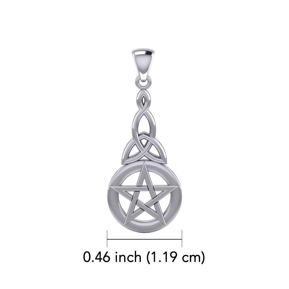 14K White Gold Pentagram Pentacle Pendant WTP1359