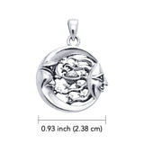 Moon Sun Stars And Planet 14K White Gold Pendant WTP3137