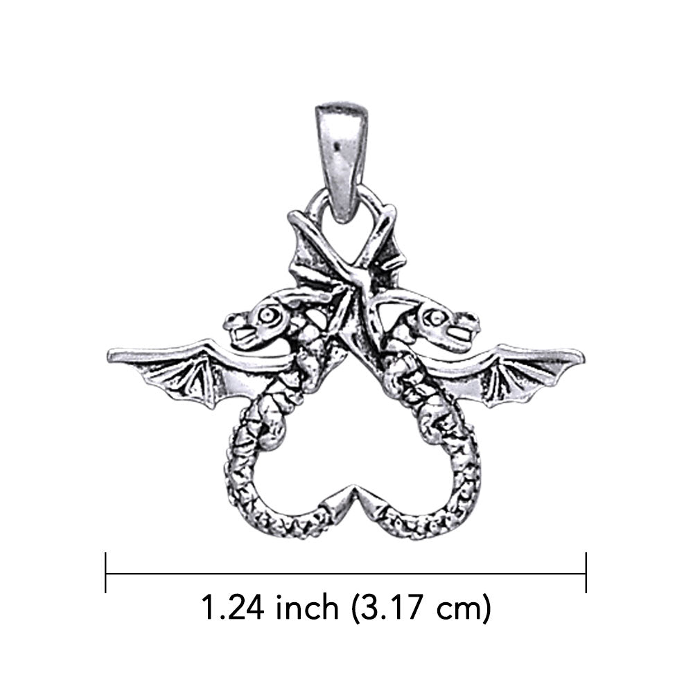 Dragon’s power of two ~ 14K White Gold Pendant WTP896