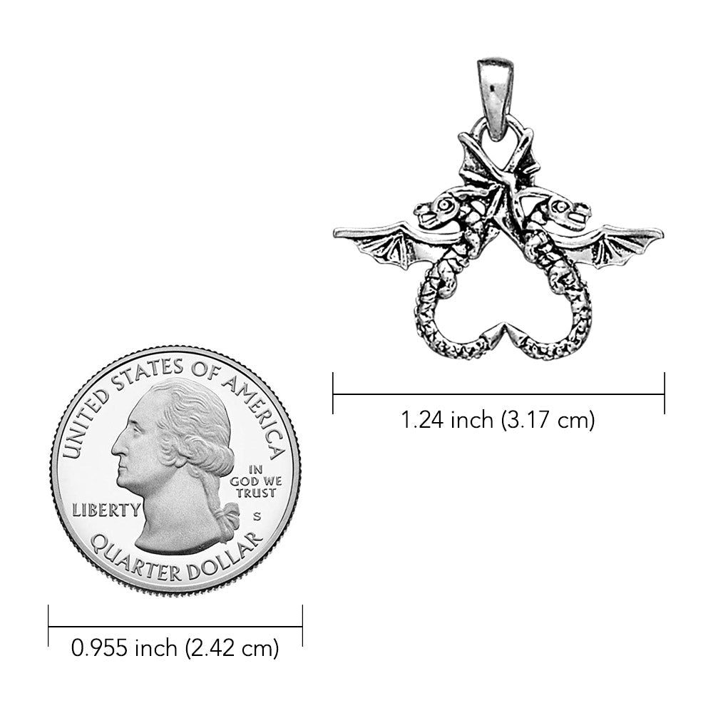Dragon’s power of two ~ 14K White Gold Pendant WTP896