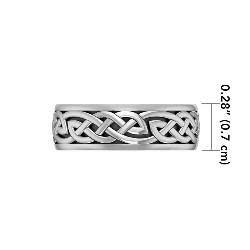 Celtic Knotwork 14K White Gold Spinner Ring WTR1757