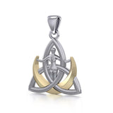 Silver Trinity Goddess Pendant with 14K Gold Vermeil