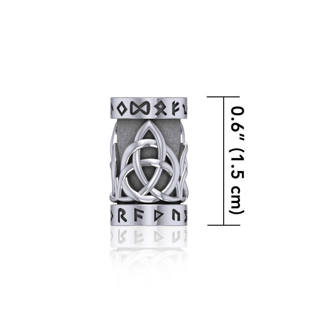 Triquetra with Rune Symbol Silver Bead TBD359 - Jewelry