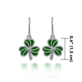 Enamel Shamrock  Clover Silver Earrings TER1718 - Jewelry