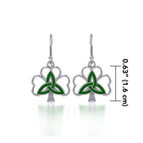 Enamel Trinity Knot on Shamrock  Clover Silver Earrings TER1719 - Jewelry