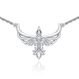 Phoenix with Fleur De Lis Sterling Silver Necklace TNC449 - Jewelry