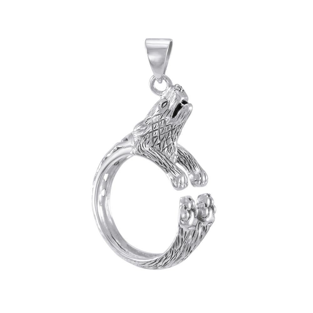 Sterling Silver Howling Wolf Pendant TPD4852 - Jewelry