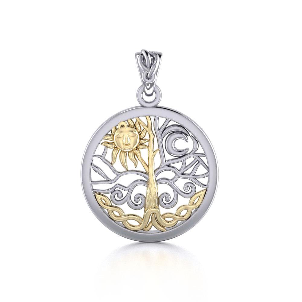A Lifetime Treasure ~ 14k Gold accent and Sterling Silver Jewelry Pendant TPV3109 - Jewelry