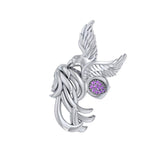 Alighting breakthrough of the Mythical Phoenix ~ Sterling Silver Ring with Gemstone Accents TRI1740 - Jewelry