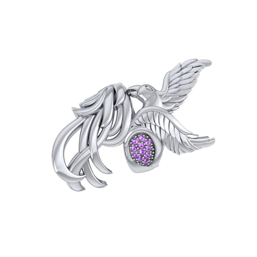 Alighting breakthrough of the Mythical Phoenix ~ Sterling Silver Ring with Gemstone Accents TRI1740 - Jewelry
