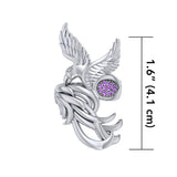 Alighting breakthrough of the Mythical Phoenix ~ Sterling Silver Ring with Gemstone Accents TRI1740 - Jewelry