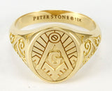Masonic Solid Gold Signet Men Ring GRI1970