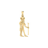 Khonsu Egyptian God Solid Yellow Gold Pendant GPD2843