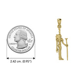 Maat Egyptian God Solid Yellow Gold Pendant GPD2846