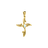 A beautiful statement of pride and faith Celtic Cross Solid Gold Pendant with Gemstone GPD5988