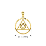 Double Recovery AA and NA Solid Yellow Gold Pendant GPD6371