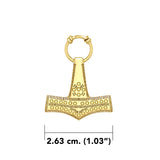 Thor’s Hammer, a powerful amulet ~ 14 Karat Solid Gold Pendant GPD677