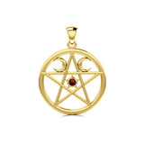 Pentagram Pentacle Solid Gold Pendant GTP469