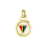 Rainbow Triangle Inlay Solid Gold Pendant GTP523