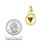 Rainbow Triangle Inlay Solid Gold Pendant GTP523