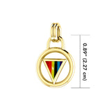 Rainbow Triangle Inlay Solid Gold Pendant GTP523