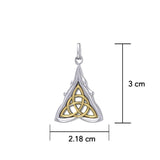 Danu Goddess Silver with 14K Gold Accent Pendant MPD1197