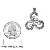 Celtic Triskele Silver and Gold Accent Pendant MPD1818