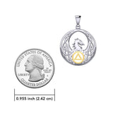 Celtic Phoenix with AA Recovery Symbol Sterling Silver with Gold Accent Pendant MPD6431