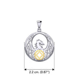 Celtic Phoenix with NA Recovery Symbol Sterling Silver with Gold Accent Pendant MPD6432
