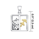 Sagittarius Zodiac Symbol Silver Pendant MPD922