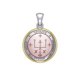 Sigil of the Archangel Raphael Small Sterling Silver with pink and Yellow Gold Plate Accent Pendant OPD4784