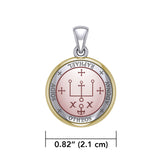 Sigil of the Archangel Raphael Small Sterling Silver with pink and Yellow Gold Plate Accent Pendant OPD4784