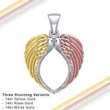 The Angel Wing Pendant made from White, Yellow and Pink Gold RPD5013