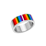 Rainbow Band Silver Ring SM015