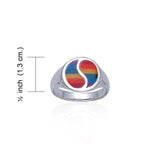 Rainbow Yin Yang Silver Ring SM078 - Jewelry