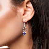 Infinity Sterling Silver Earrings With Cabochon TE1026
