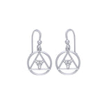 AA Recovery Symbol with Triquetra Sterling Silver  Earrings TER2222