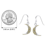 Crescent Moon Spiral Silver and 14K Gold Accent Earrings By Courtney Davis TEV2914