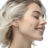 Crescent Moon Spiral Silver and 14K Gold Accent Earrings By Courtney Davis TEV2914