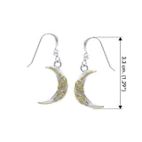 Crescent Moon Spiral Silver and 14K Gold Accent Earrings By Courtney Davis TEV2914