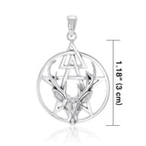 The Third Degree Pentacle with Deer Head Sterling Silver Pendant TP3125