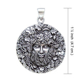 Bacchus God with Grapes Sterling Silver Pendant By Oberon Zell TP3203