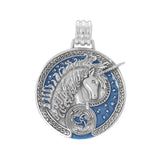 Silver Celtic Unicorn Enamel Pendant By Courtney Davis TP3432