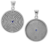 Labyrinth Silver Pendant with Gemstone TPD5155