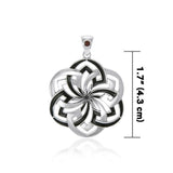 Flower of Life Sterling Silver Pendant with Gemstone TPD1327