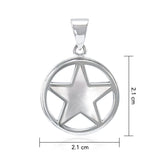 Pentacle Sterling Silver Pendant With Inlay Stone TPD3573
