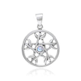 Pentacle with Crescent Moon Sterling Silver Pendant TPD4226