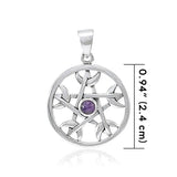 Pentacle with Crescent Moon Sterling Silver Pendant TPD4226