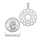 Rose Window Silver Celtic Pendant TPD447
