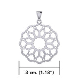 Rose Window Silver Celtic Pendant TPD447